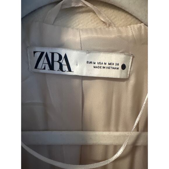 Zara stunning Oversized cream Coat Pockets M Christmas winter coat like new - Picture 12 of 16